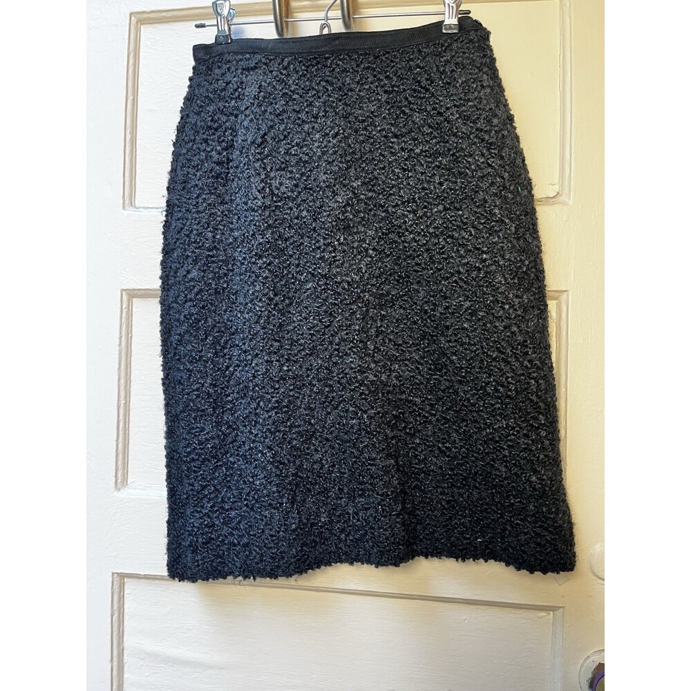 Vtg 60s 100% Boiled Wool Skirt Sz S Black Dark Romantic Opera Formal Event USA